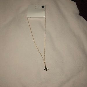 Gold Airplane Necklace